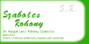 szabolcs rohony business card